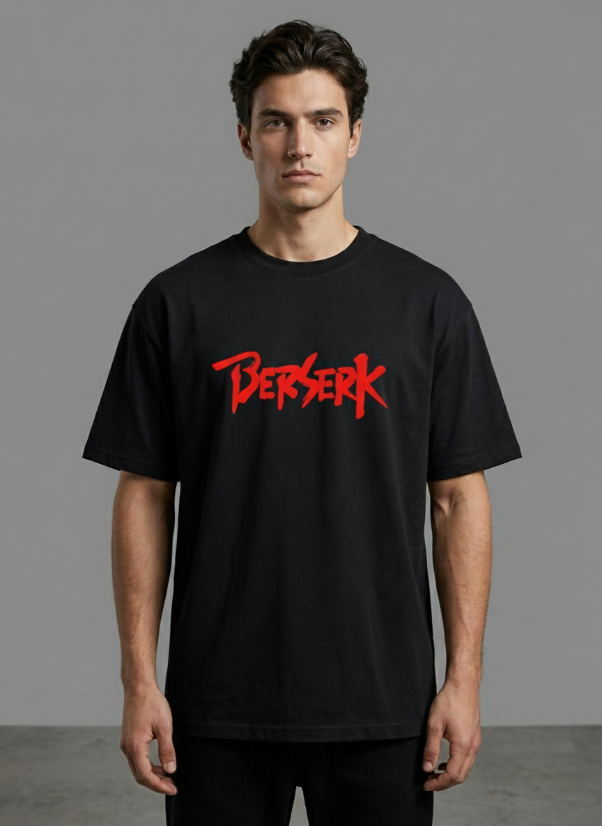 Crimson "Berserk" Graphic Black Tee