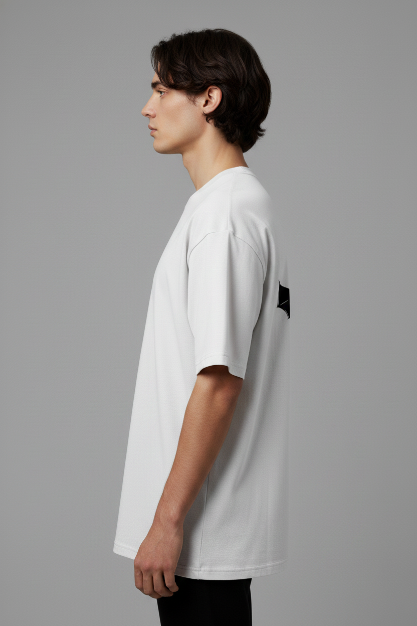 Minimalist Dragon White oversized Tee '' THOOTHLESS''